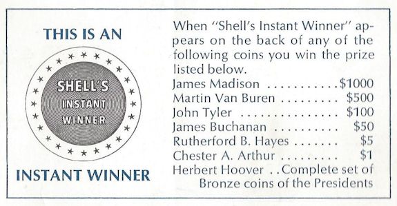 Shell Mr. President Medal Collection Game Instant Winner Criteria